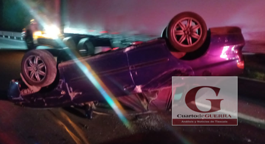 Accidente en Totolac deja tres lesionados y caos vial