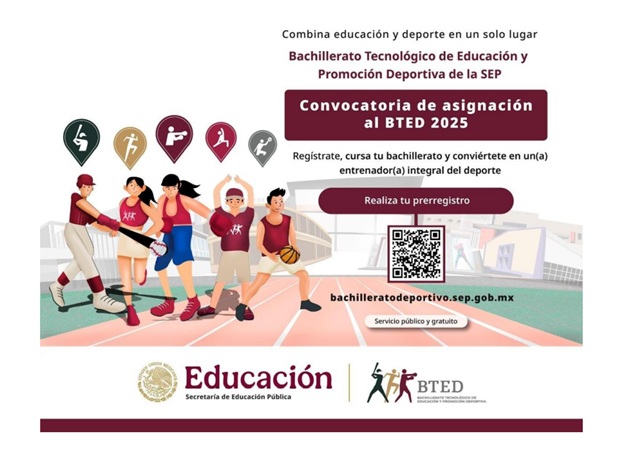 SEP abre convocatoria de ingreso a bachillerato deportivo para el ciclo escolar 2025-2026