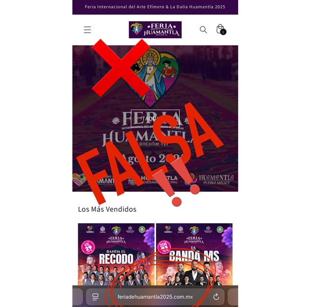 Llama autoridad a no caer en sitio web fraudulento de la Feria de Huamantla