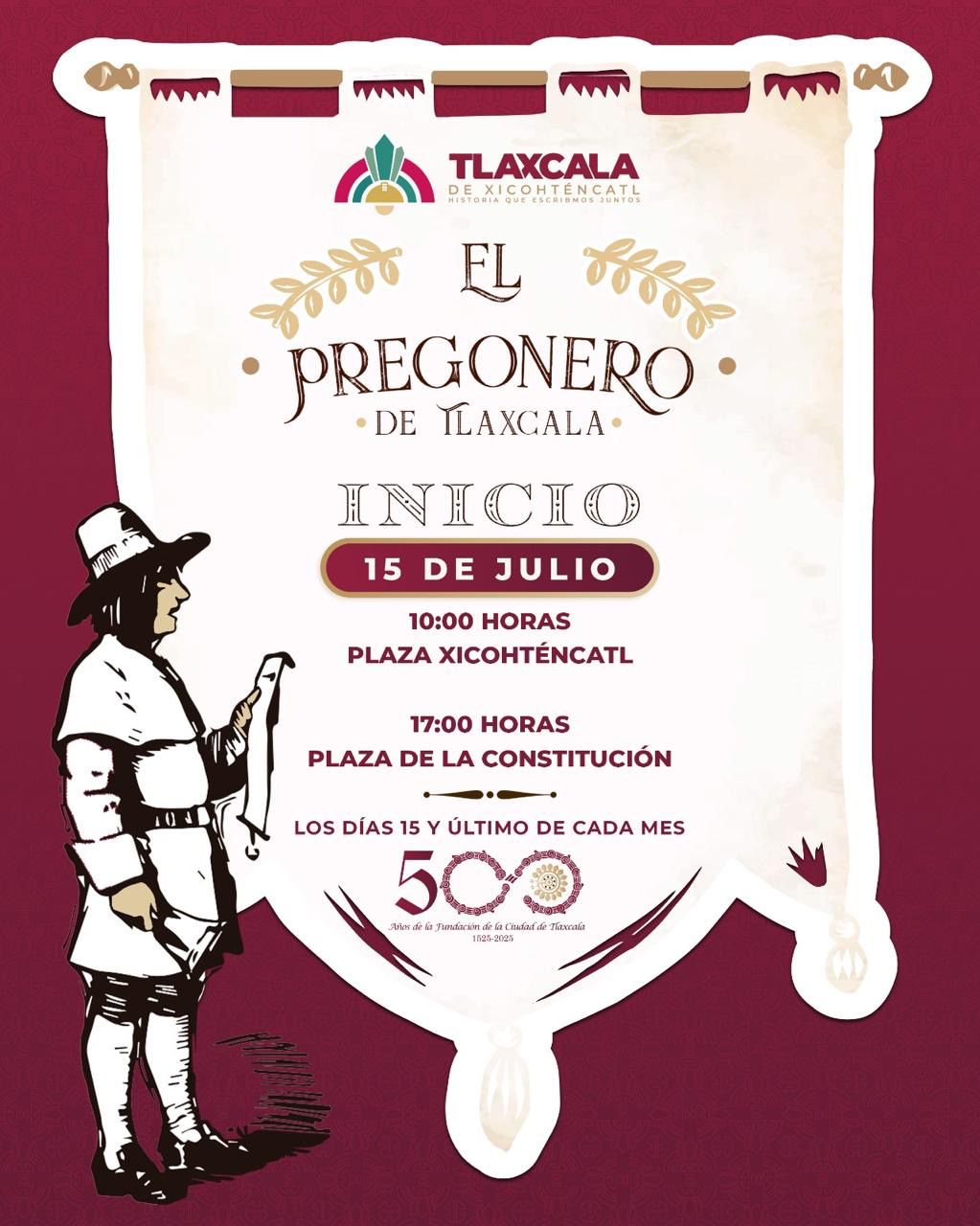 Revive Ayuntamiento de Tlaxcala la tradición del pregonero para informar a la ciudadanía