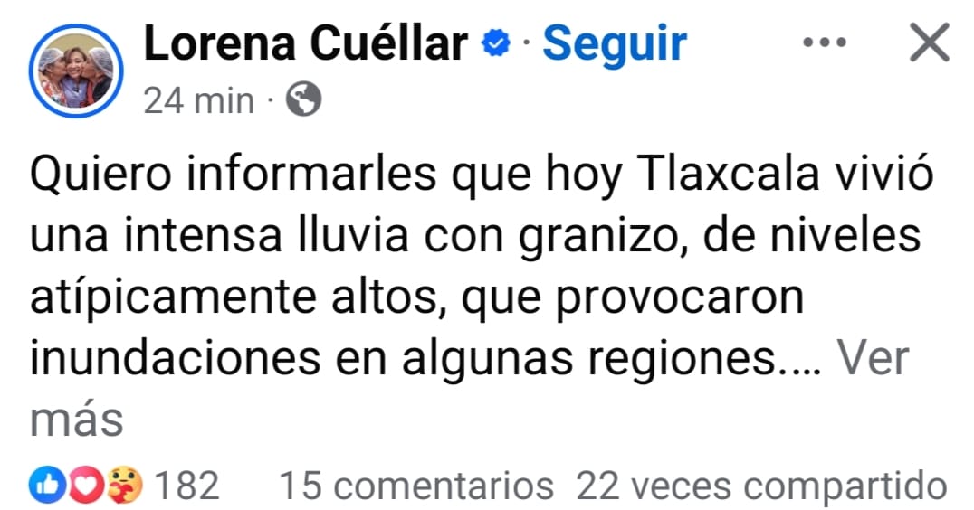 Llama gobernadora a la población a seguir indicaciones de Protección Civil, ante intensas lluvias
