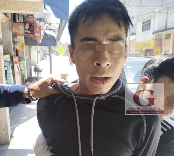 Vecinos de  San Pablo del Monte detienen a presunto ladrón de motocicletas; es rescatado por la policía municipal