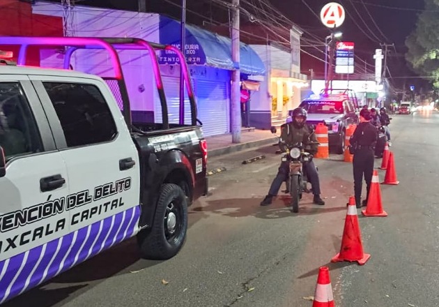 Realiza Policía de la capital operativo para verificar motocicletas en zonas de alto tráfico y fortalecer la seguridad