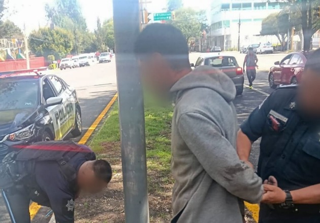 Policía Municipal de Tlaxcala atiende reporte ciudadano y detiene a sujeto por alterar el orden