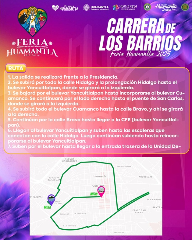Todo listo para la tradicional Carrera de los Barrios en Huamantla 2025