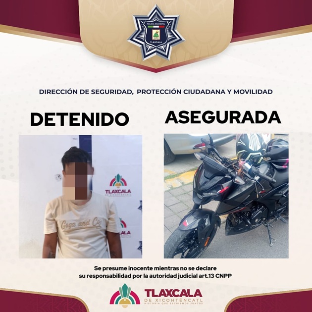 Recupera policía capitalina motocicleta con reporte de robo y detiene a un hombre
