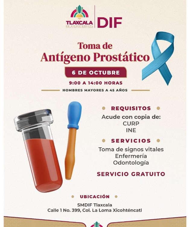 Ayuntamiento de Tlaxcala refuerza la salud del hombre con jornada de detección temprana del cáncer de próstata