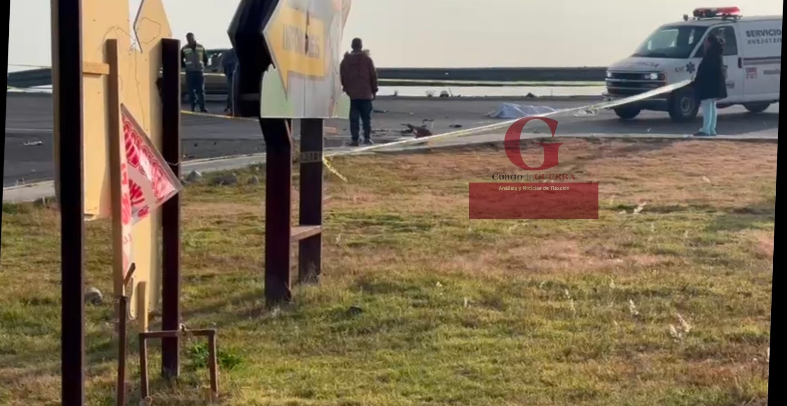 Motociclista muere atropellado por autobús en Huejotzingo, Puebla