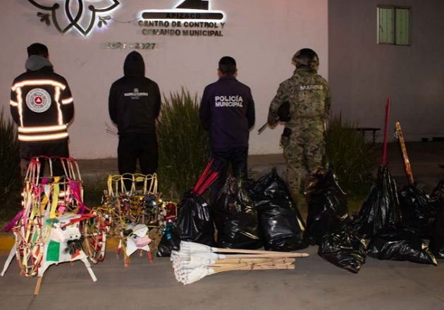 Asegura Ayuntamiento de Apizaco pirotecnia clandestina durante operativo de fin de año