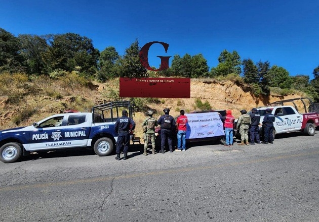 Aseguran camioneta con tanque artesanal en los límites de Tlaxcala y Puebla