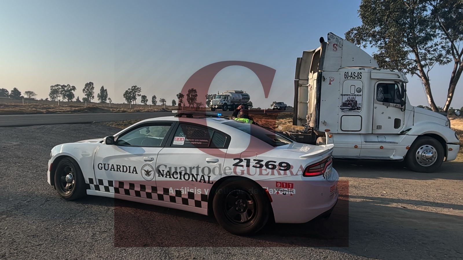 Guardia Nacional recupera tractocamión y contenedor robados en puntos distintos de Tlaxcala