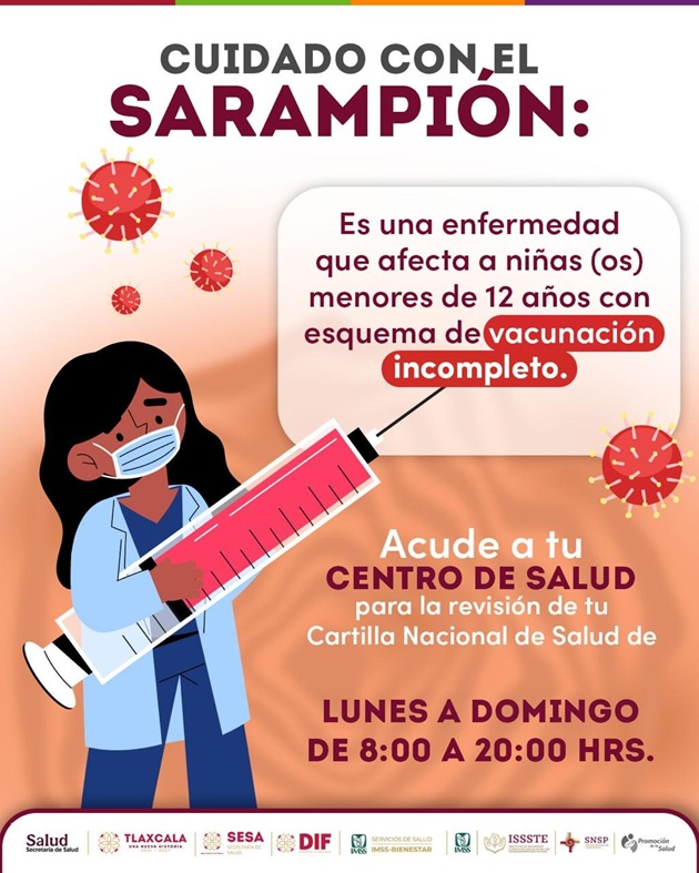 Uso de cubrebocas y lavado manos, esenciales para prevenir contagios de sarampión