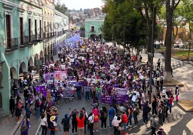 Jornada de movilización marca el 8M en la capital tlaxcalteca