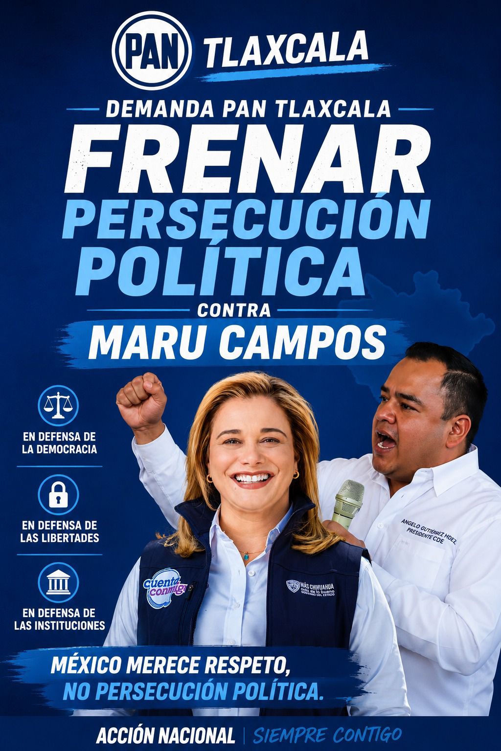 PAN Tlaxcala cierra filas con Maru Campos y denuncia persecución política desde el oficialismo