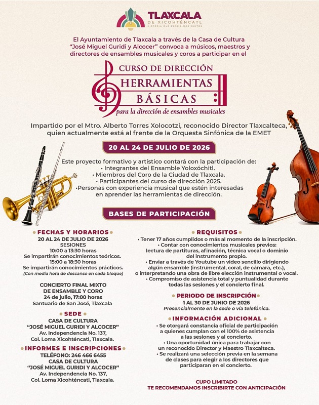 Acerca gobierno de Alfonso Sánchez García espacios de formación musical a la ciudadanía