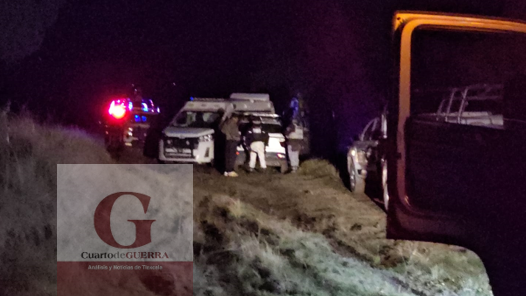 Mortal emboscada entre Hueyotlipan y Tecopilco: un joven muerto, otro herido y una camioneta calcinada