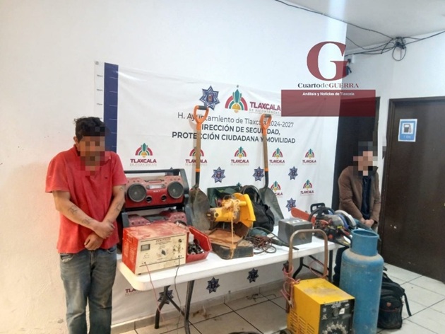 Caen 'El Güero' y cómplice tras saquear una ladrillera en Tlaxcala capital; el botín asciende a 70 mil pesos
