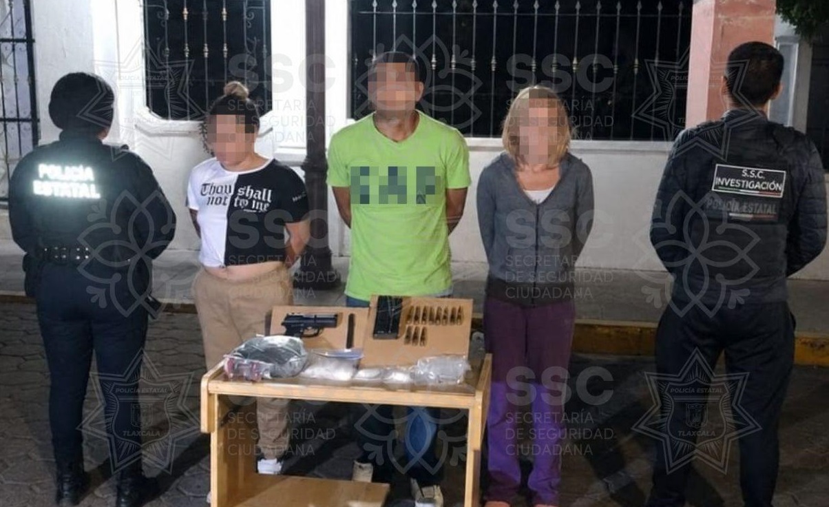 Durante operativo coordinado, detienen SSC y Policía Municipal de Panotla a tres personas