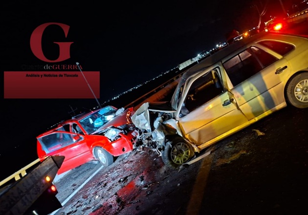 ¡Tragedia en la Calpulalpan! Brutal choque frontal deja un muerto y tres heridos