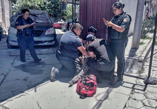 Elementos de la Policía Municipal de Tlaxcala y de Protección Civil atienden emergencia de adolescente lesionado