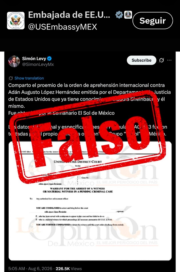 Comunicación Social falla al intentar desmentir reportaje sobre investigación de la DEA a Lorena Cuéllar