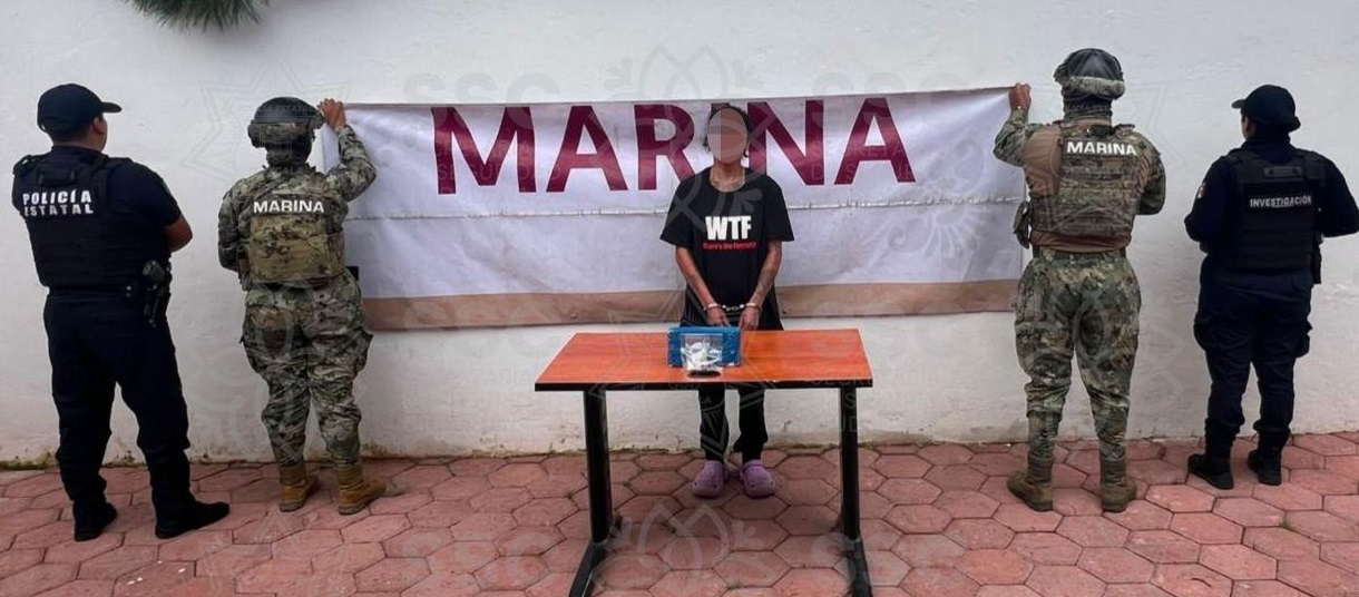 Detienen SSC y Marina a una persona por narcomenudeo en Chiautempan